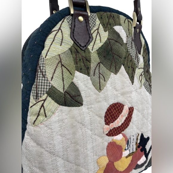 Handcrafted Handmade Quilted Handbag Girl Reading Book Cat New *Call Out* - Picture 3 of 13